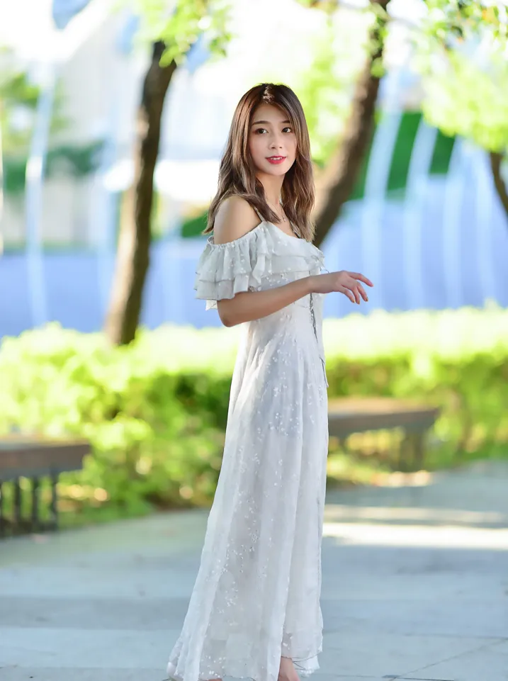 [Mzsock] NO.200 vivi Cao Yuanyuan suspender high-slit long skirt with high heels and beautiful legs street photography#[105P]-77